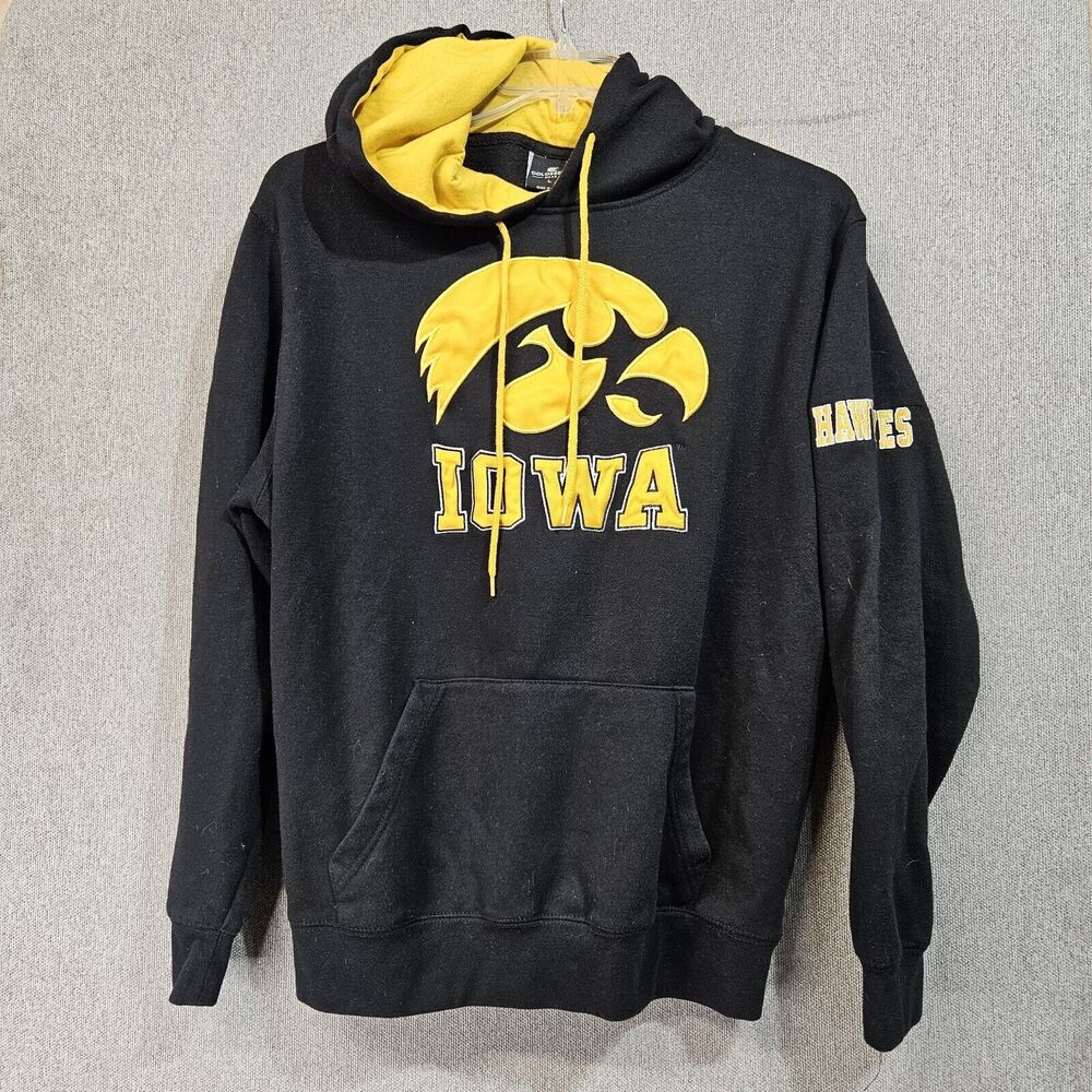 IOWA HAWKEYES  Colosseum Pull Over Hoodie W/ Pocket Men's Large EUC